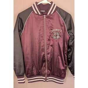 Harry Potter Jacket Women XS  Purple Satin Bomber Letterman Varsity Hogwarts